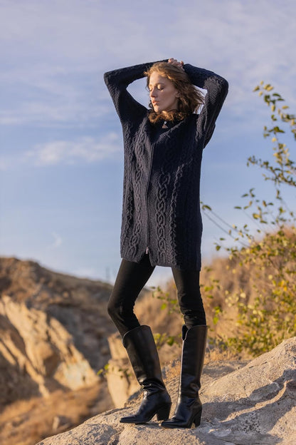 Celtic Merino Wool Jacket – Elegant Heritage Knit