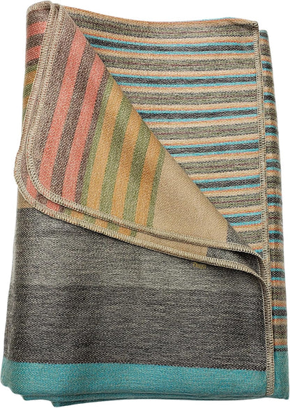 Alpaca Wool Throw Blanket – Queen, Beige-Brown