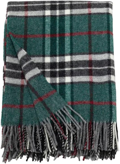 Merino Throw Blanket - Blue Plaid