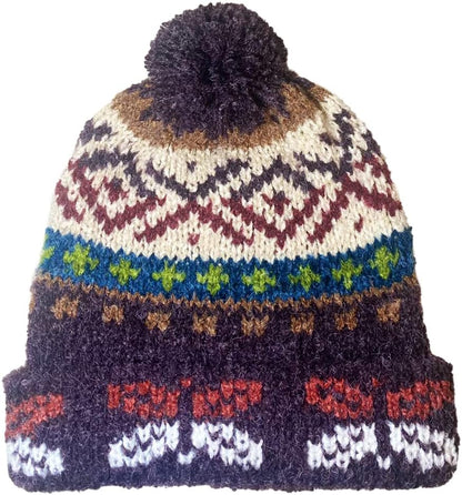 Handmade Alpaca Hat – Burgundy 