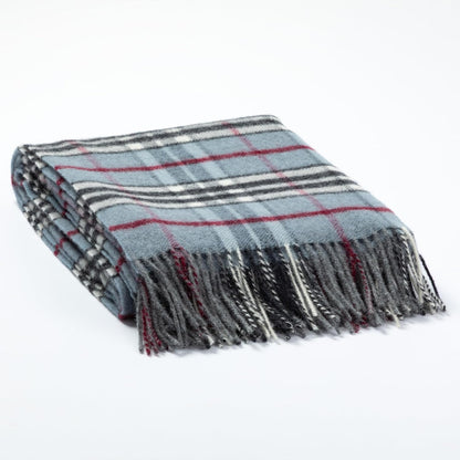 Merino Throw Blanket - Blue Plaid
