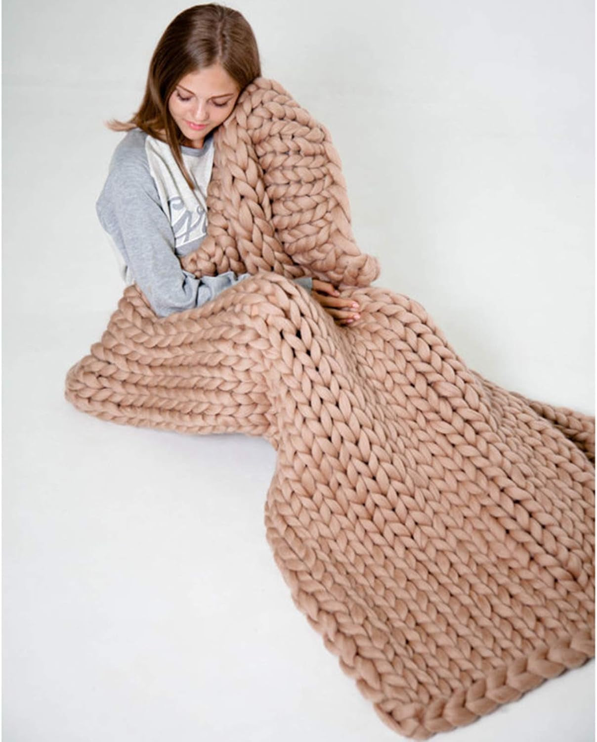 Merino Throw Blanket - Chunky Knit