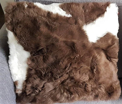 Baby Alpaca Pillow Cover – White & Brown