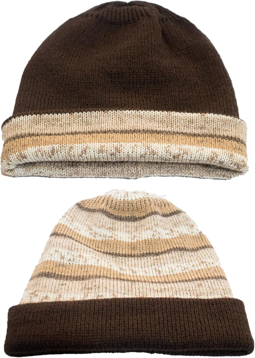 Alpaca Knit Hat – Black & Gray Winter Style