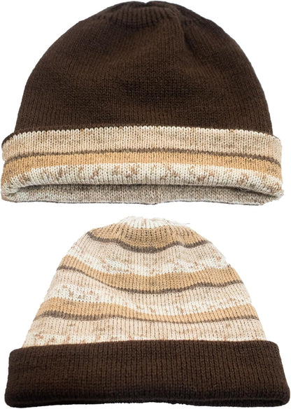 Alpaca Knit Hat – Black & Gray Winter Style