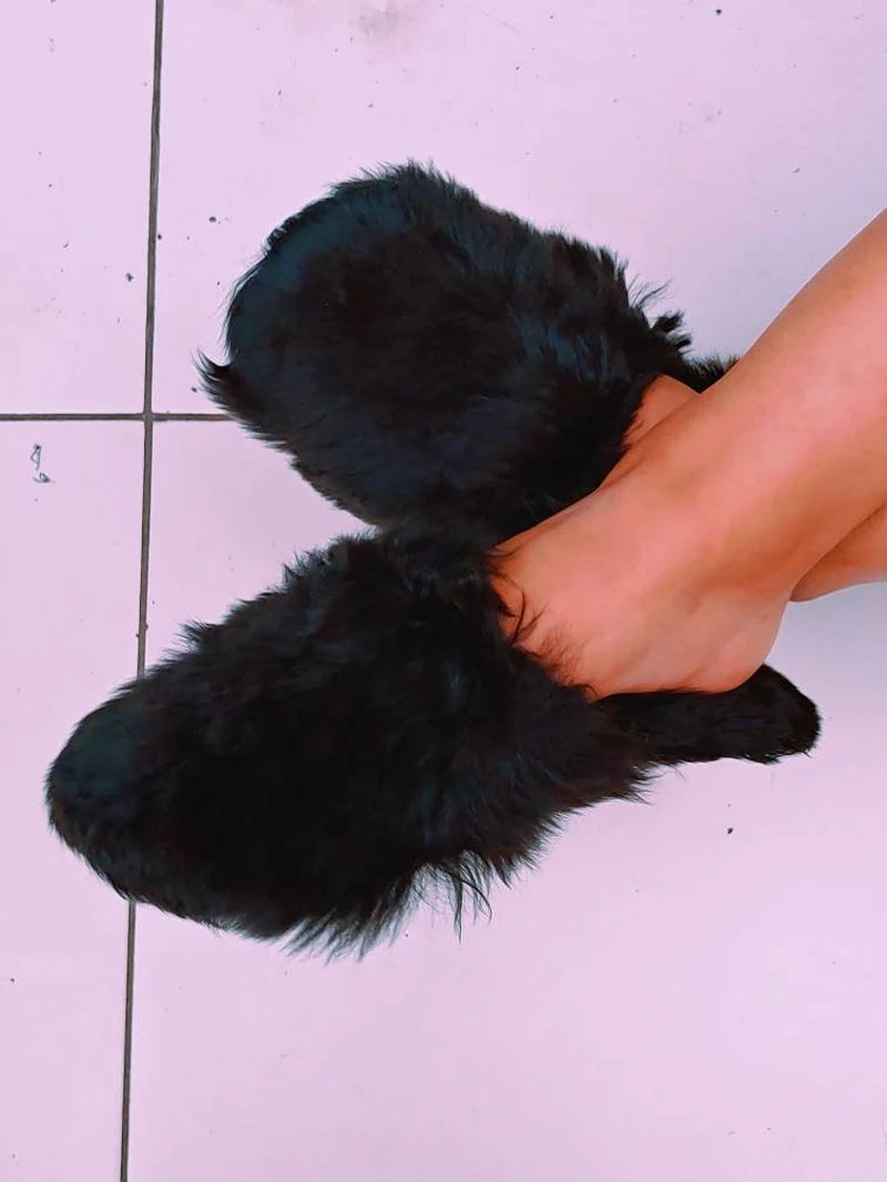 Baby Alpaca Slippers – Black