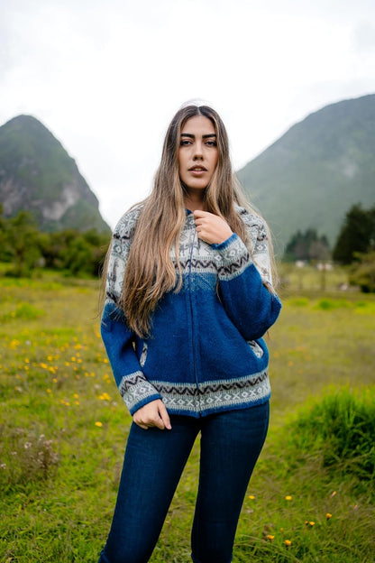 Alpaca Knit Sweater – Classic Fit, Soft Blue