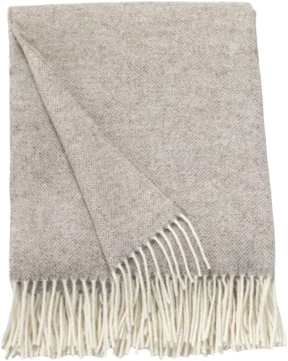 Merino Throw Blanket - Blue Plaid