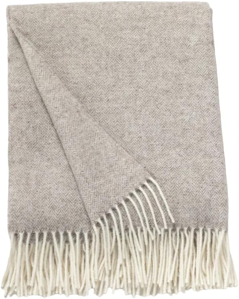 Merino Throw Blanket - Blue Plaid