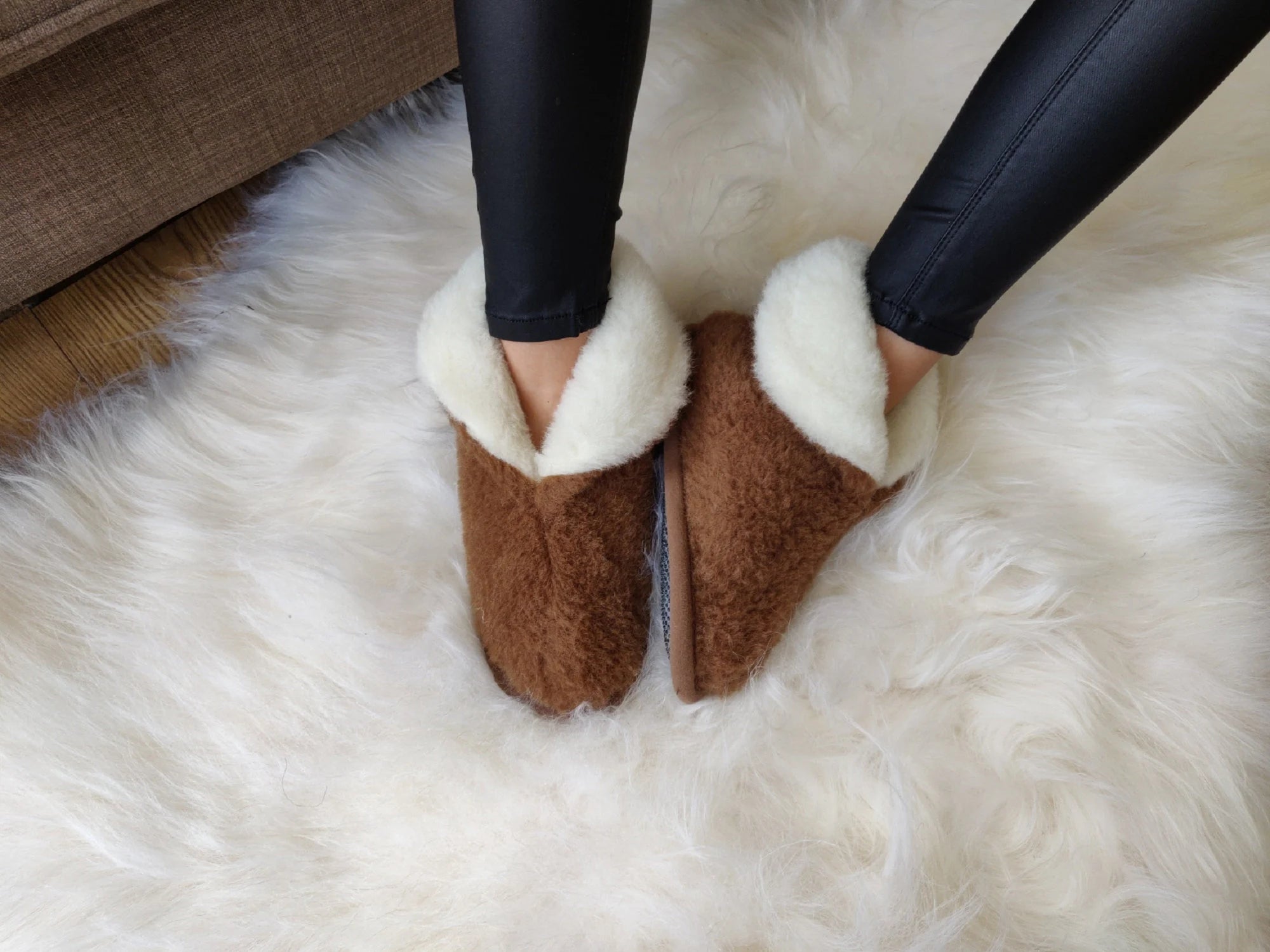 Alpaca Wool Slippers – Soft Warm