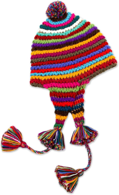  Alpaca Rainbow Hat – Vibrant & Warm