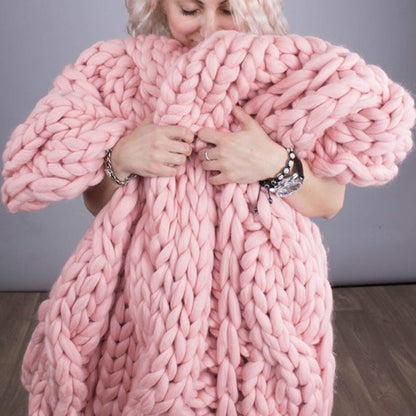 Merino Throw Blanket - Chunky Knit