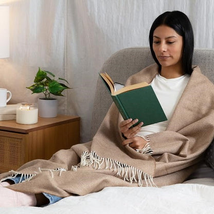 Alpaca Wool Throw Blanket – Chocolate Design