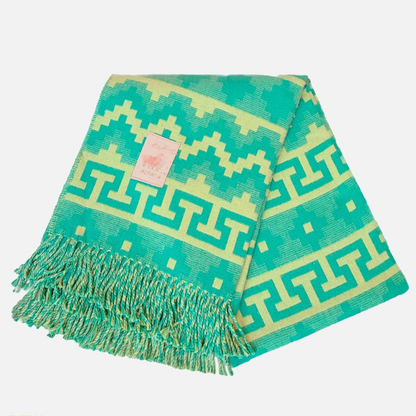 Alpaca Sofa Throw – Green Boho