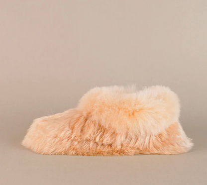 Beige Alpaca Slippers – Warm & Cozy