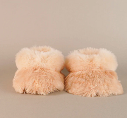 Beige Alpaca Slippers – Warm & Cozy