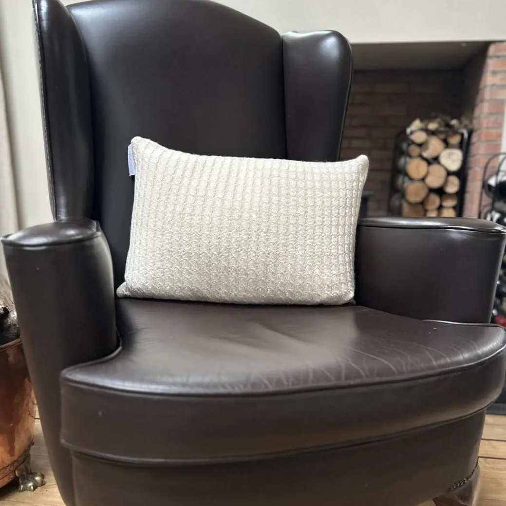 Alpaca Wool Cushion – Cream Design