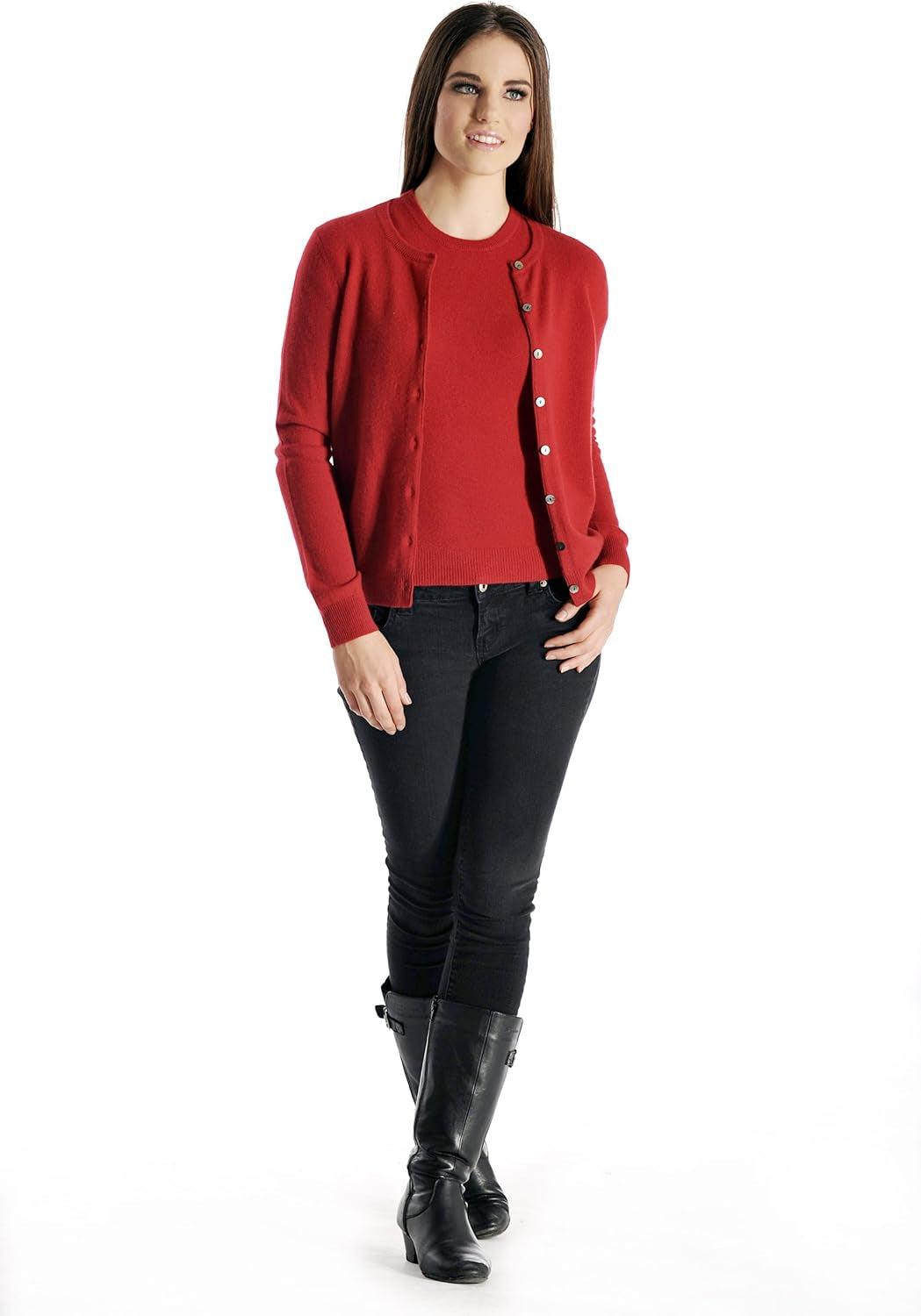 Women's Cashmere Jacket – Rich Crimson Elegance