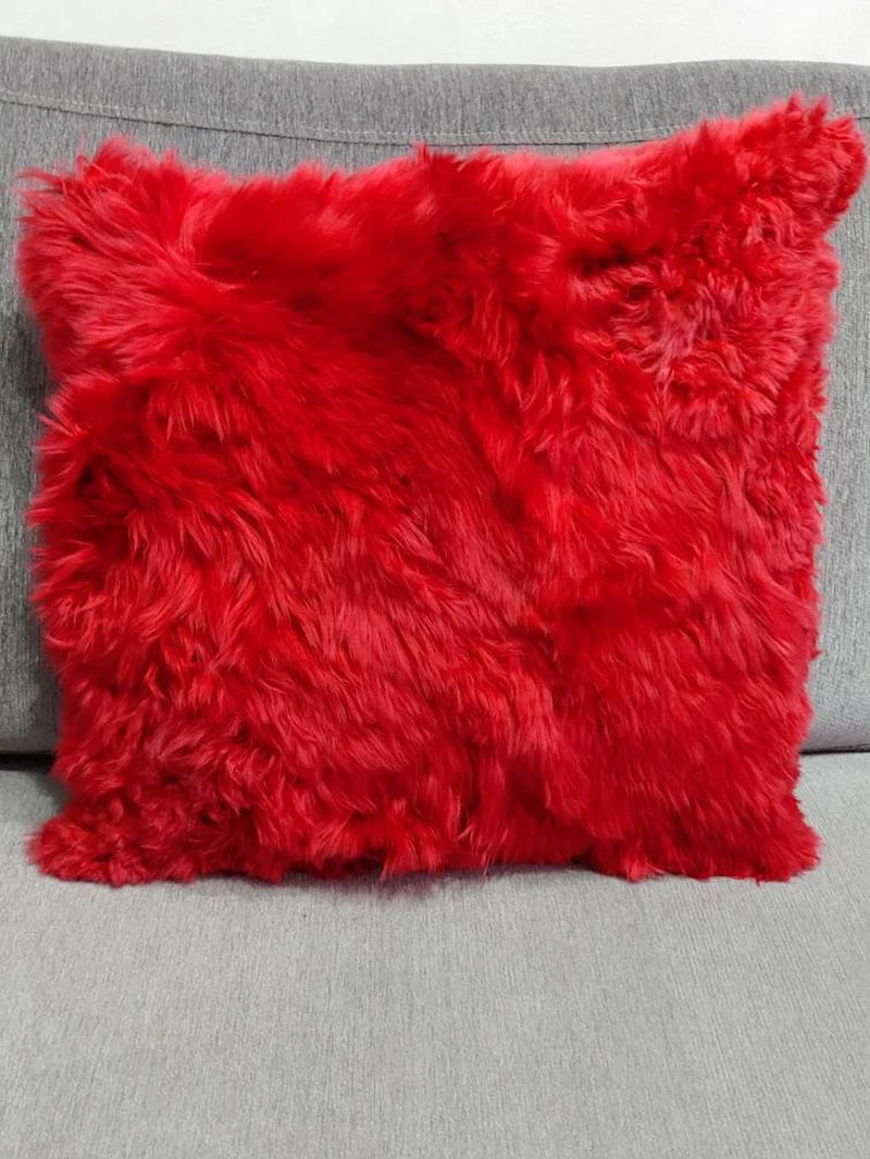 Baby Alpaca Pillow Cover – Luxurious Red