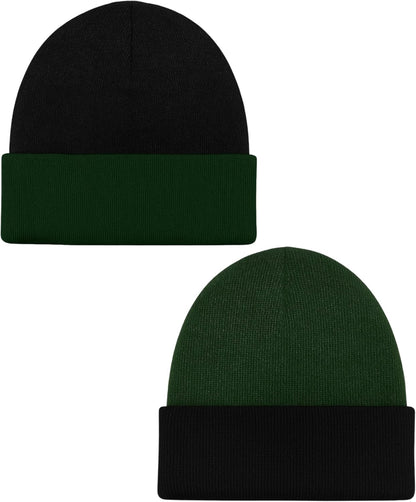 Alpaca Knit Hat – Black & Gray Winter Style