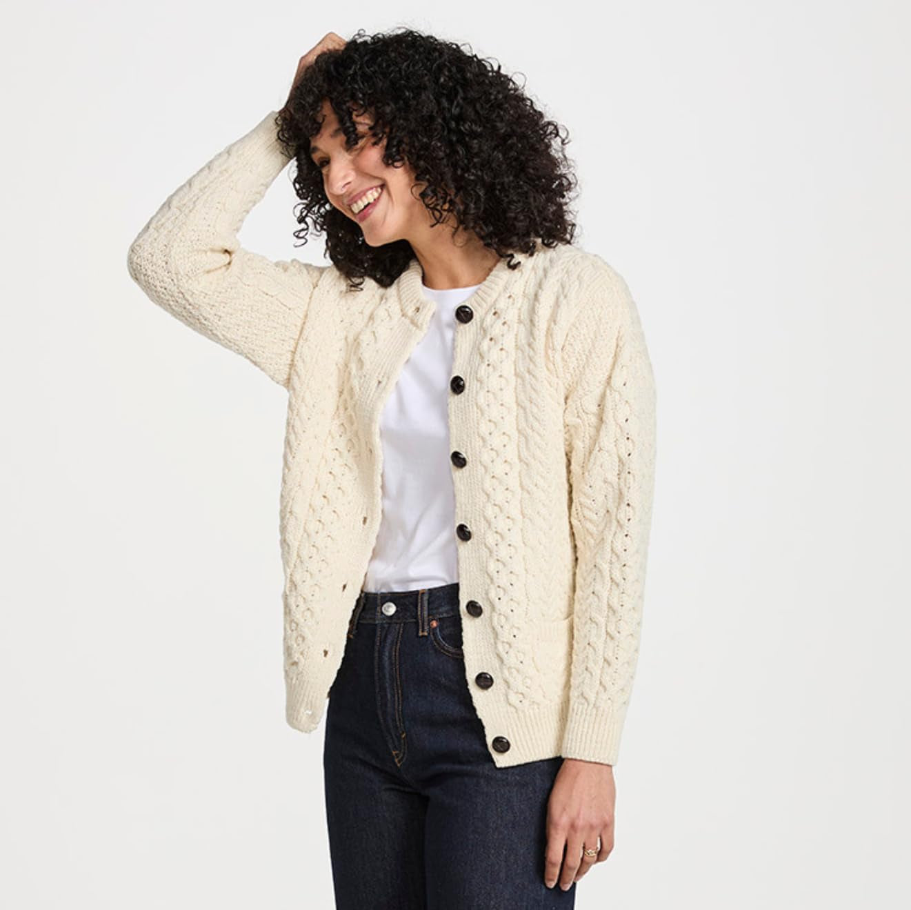 Merino Knitted Jacket – Beige