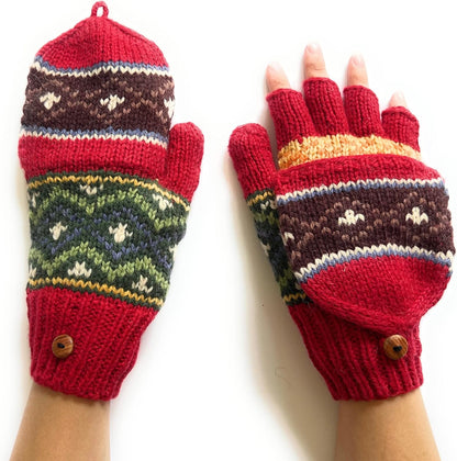 Fingerless Alpaca Gloves – Diamond Pattern