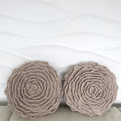 Merino Wool Cushion – Rose Design