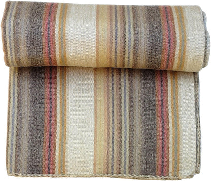 Alpaca Wool Throw Blanket – Queen, Beige-Brown