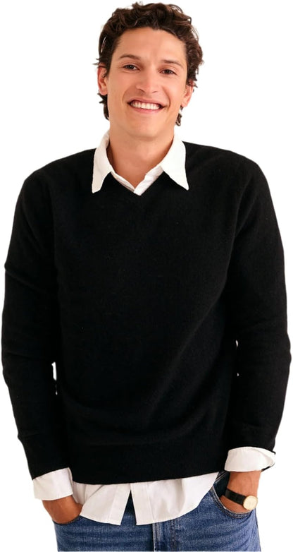 Men’s Cashmere V-Neck Sweater – Modern