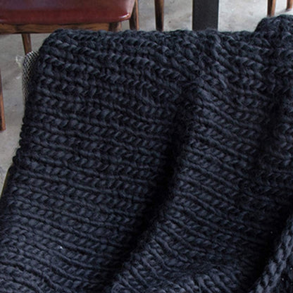 Merino Throw Blanket – Black