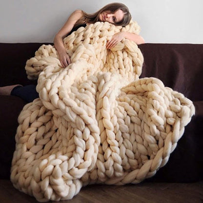 Merino Throw Blanket - Chunky Knit