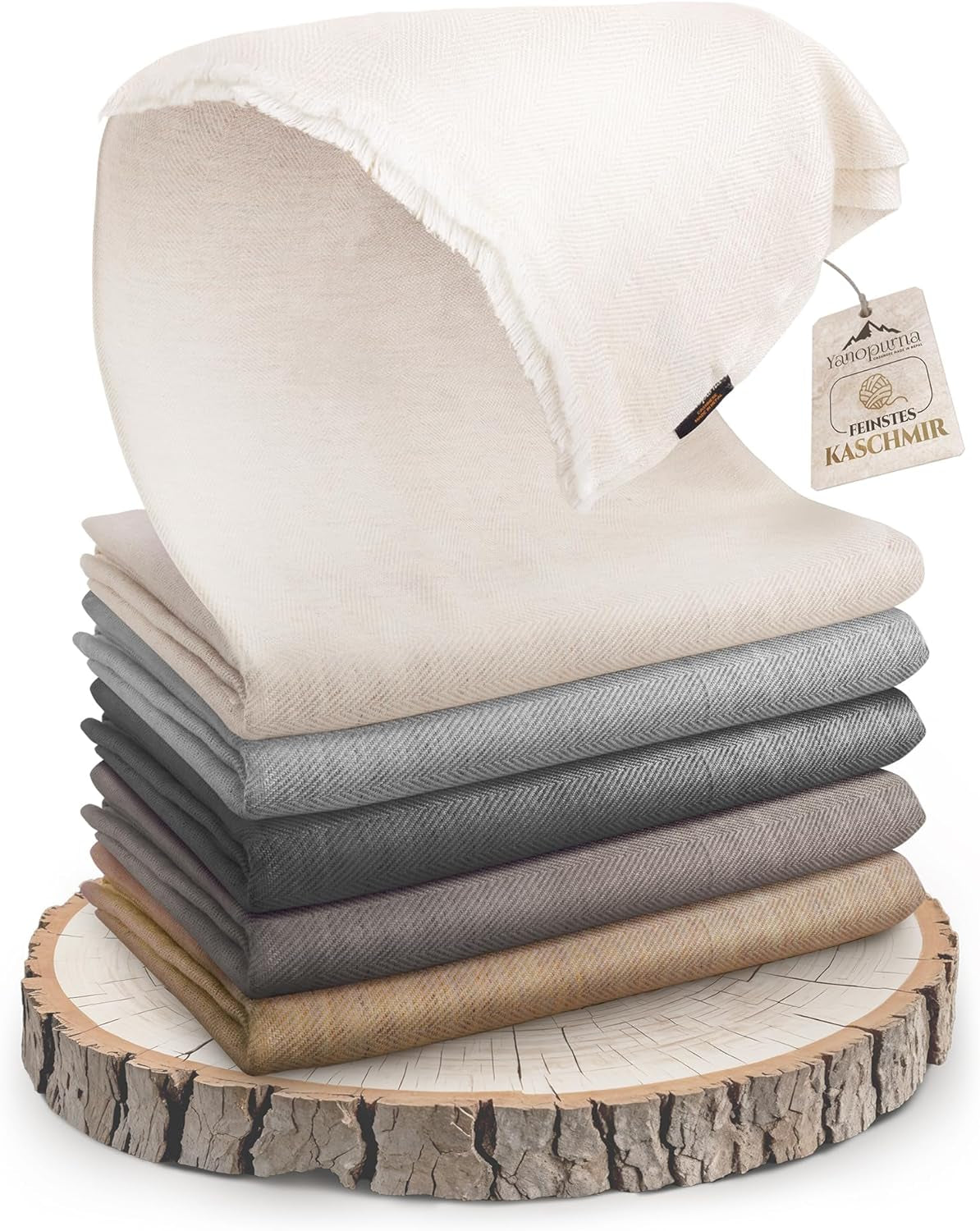 Cashmere Throw Blanket – Patterned Herringbone