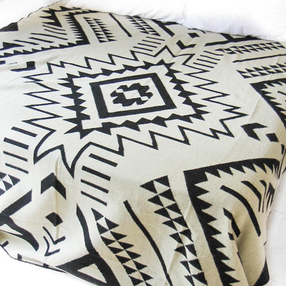 Alpaca Throw Blanket – Black & White