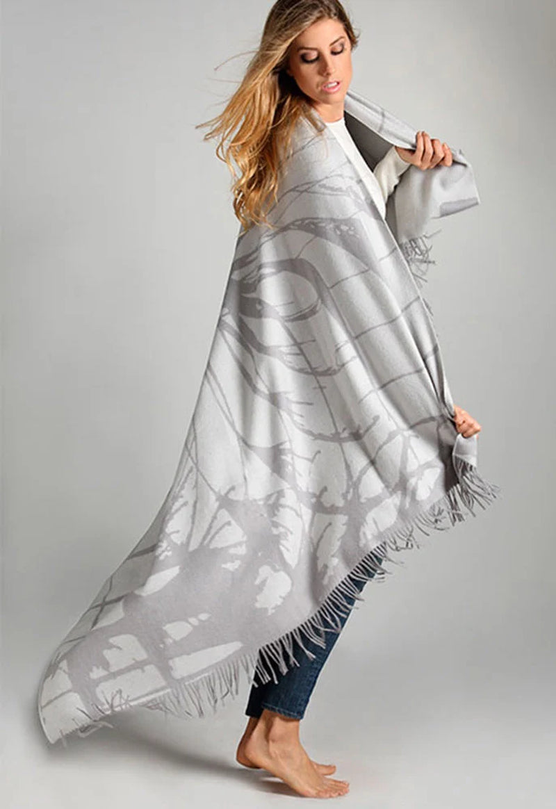 Alpaca Sofa Throw – Flower Jacquard Design