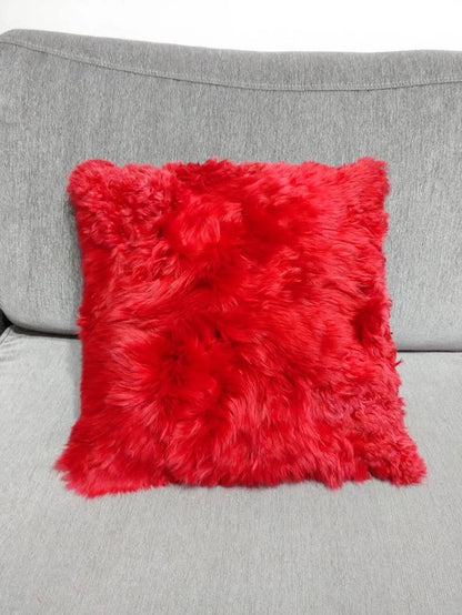 Baby Alpaca Pillow Cover – Luxurious Red