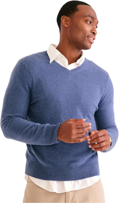Men’s Cashmere V-Neck Sweater – Modern