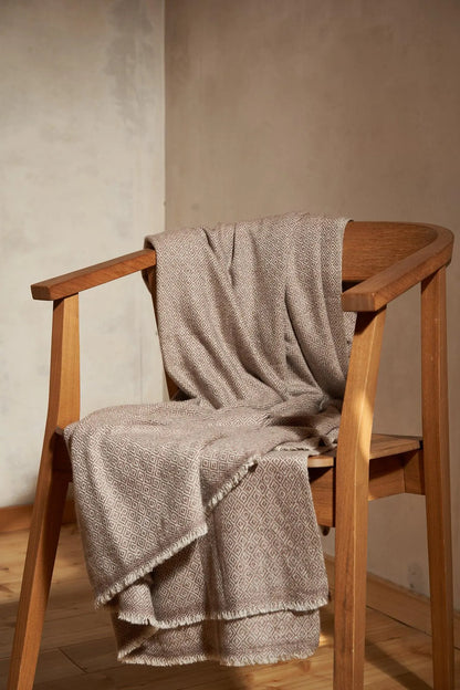 Cashmere Sofa Throw – Diamond Brown