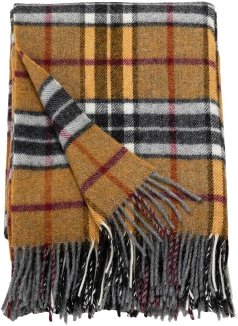 Merino Throw Blanket - Blue Plaid