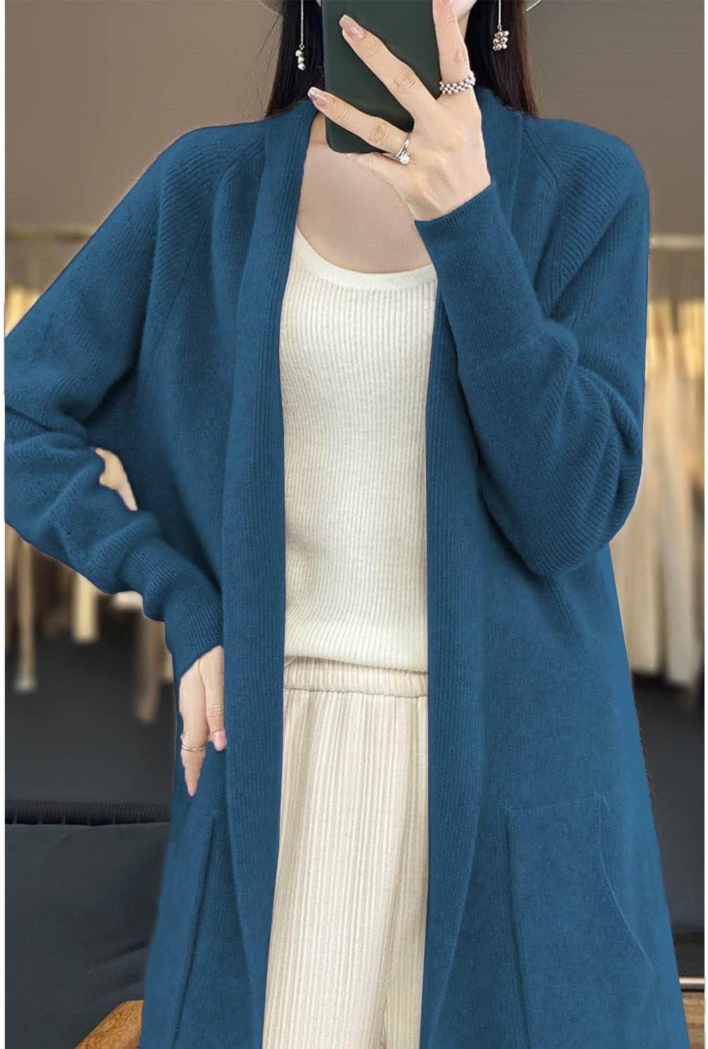 Merino Knitted Jacket – Relaxed Fit with Pockets