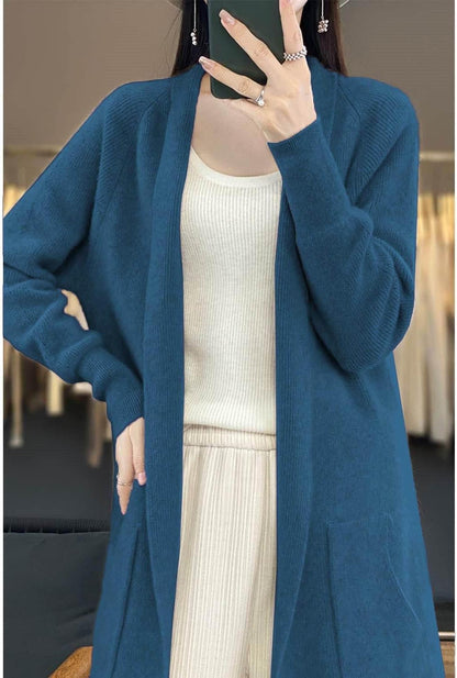 Merino Knitted Jacket – Relaxed Fit with Pockets