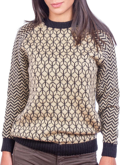 Alpaca Sweater – Black & Beige 