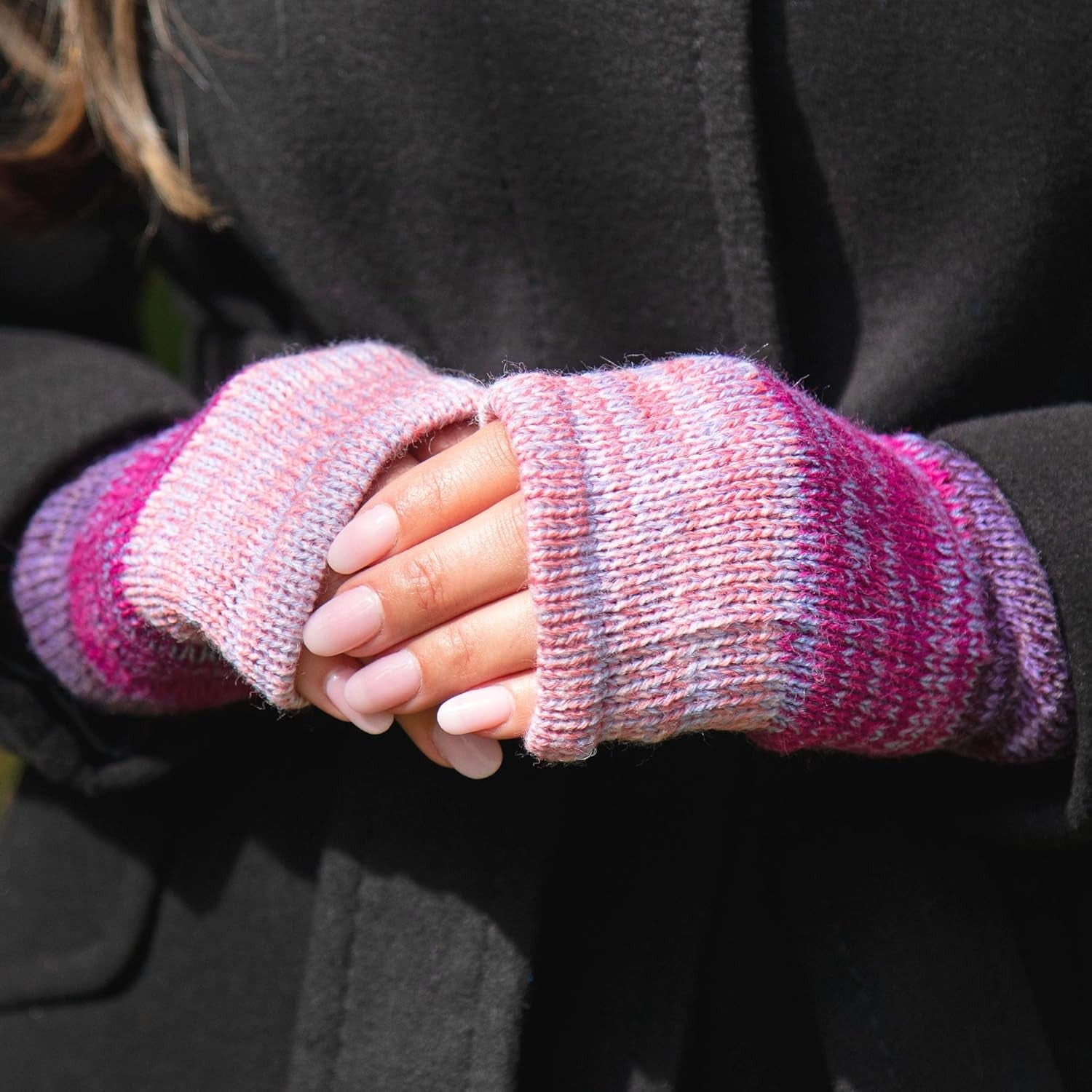 Alpaca Fingerless Gloves – Handmade