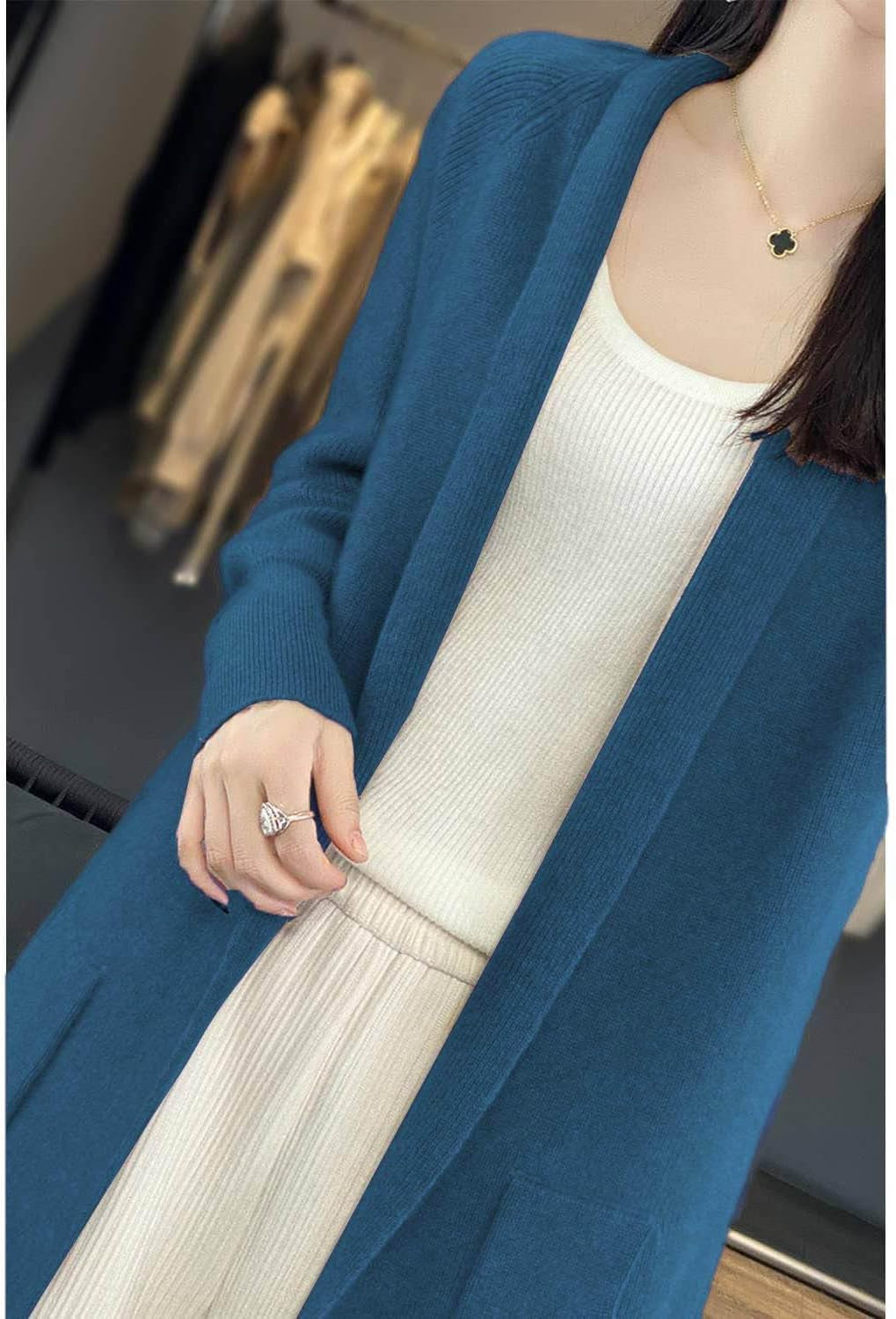 Merino Knitted Jacket – Relaxed Fit with Pockets