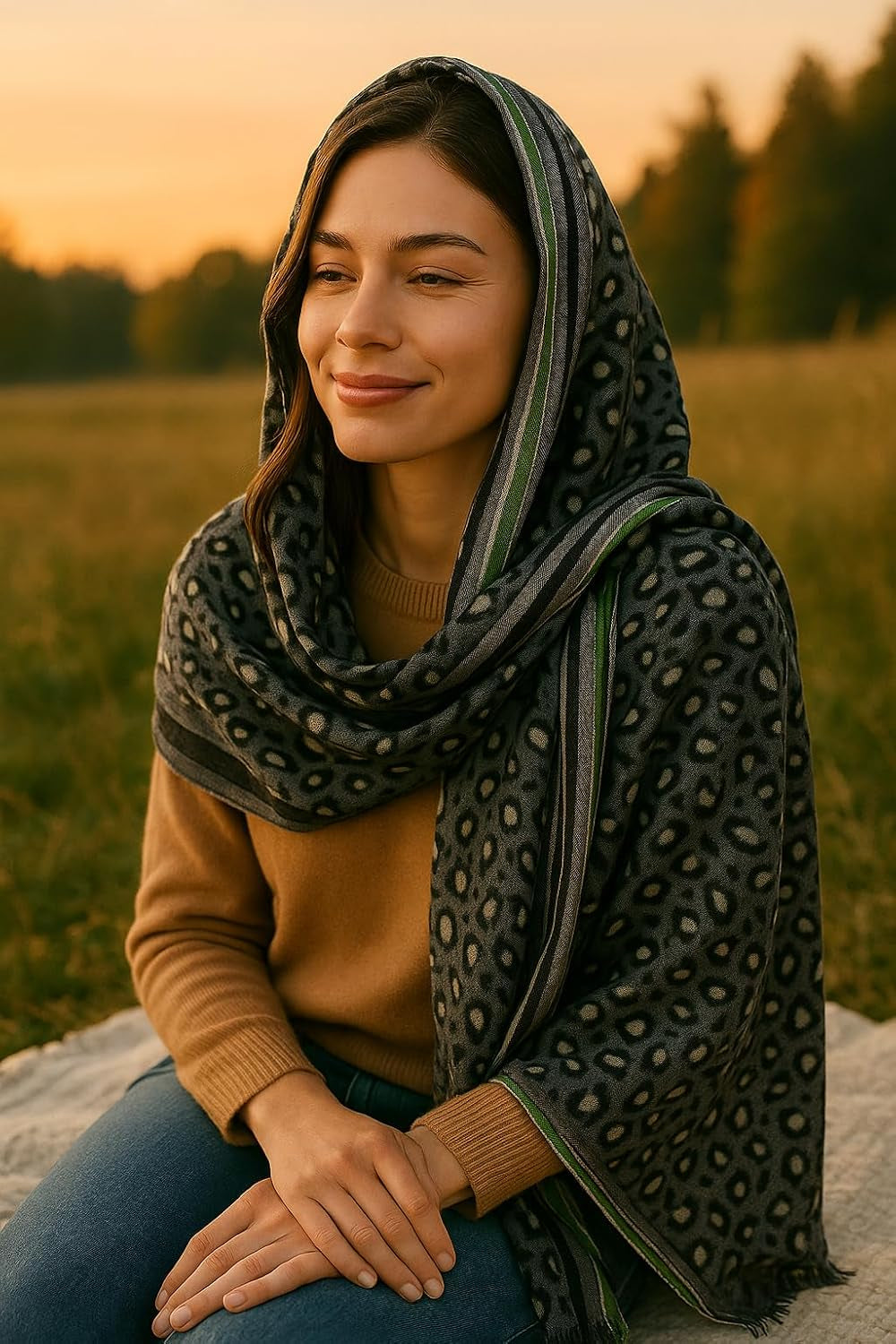 Merino Scarf - Animal Print