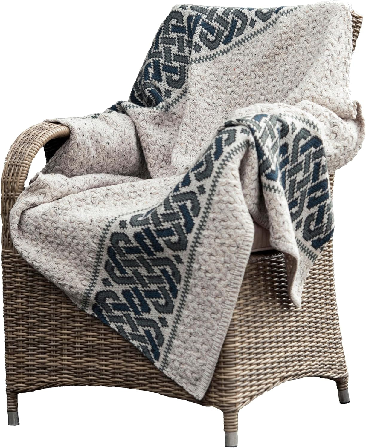 Merino Throw Blanket - Traditional Sweater Style