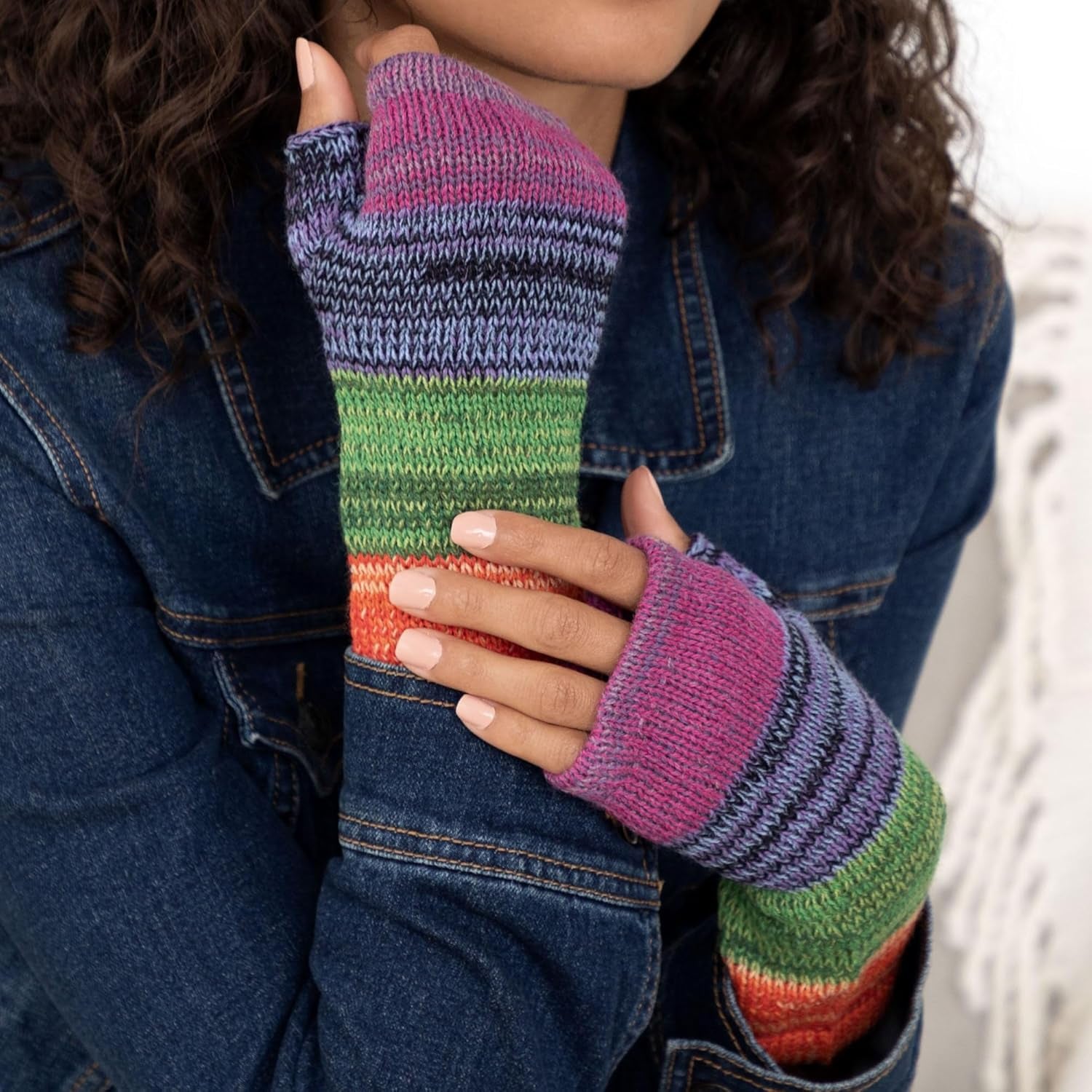Alpaca Fingerless Gloves – Handmade