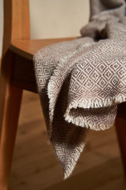 Cashmere Sofa Throw – Diamond Brown
