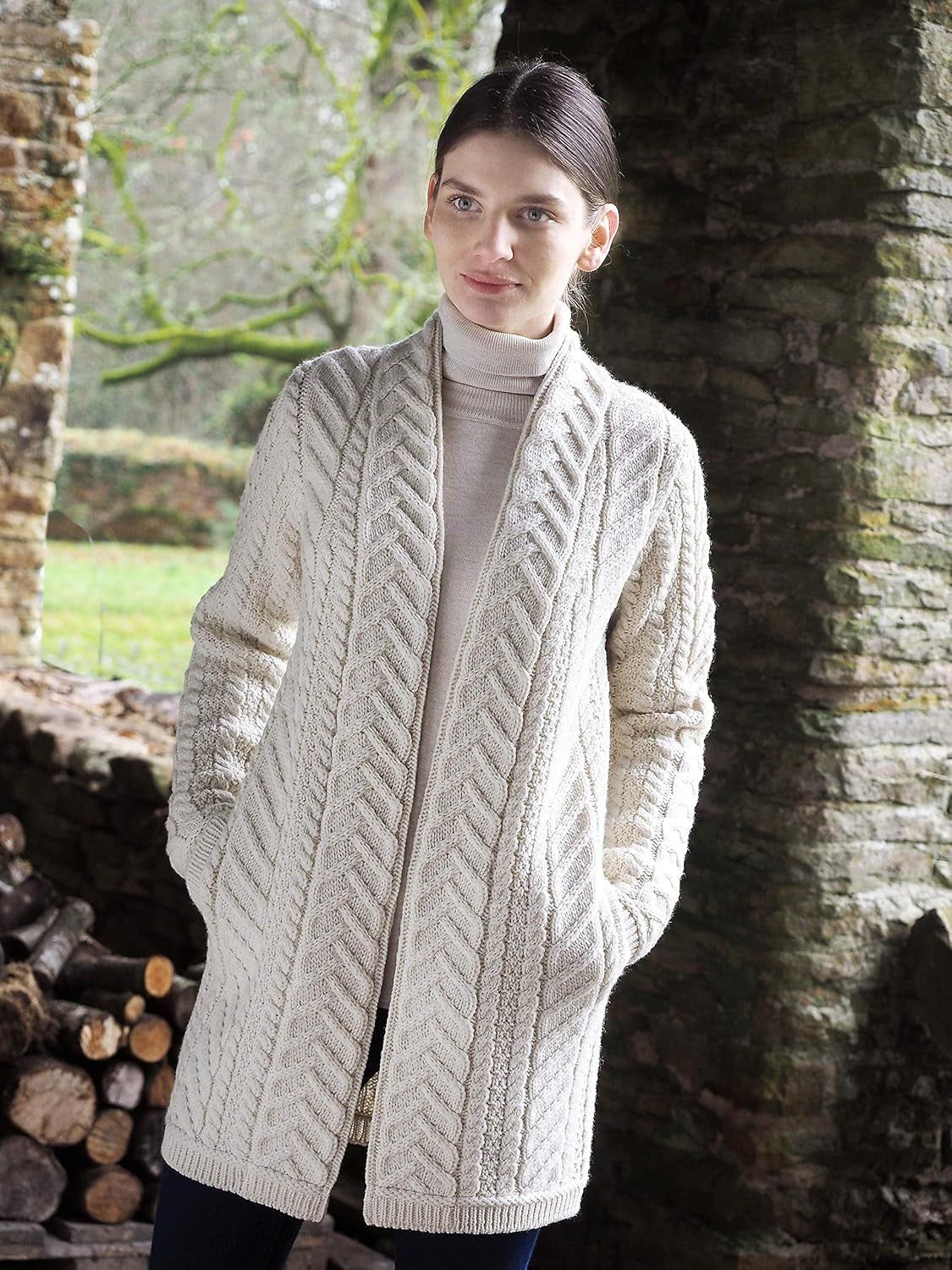 Natural Merino Jacket –Timeless Knit with Button Closure