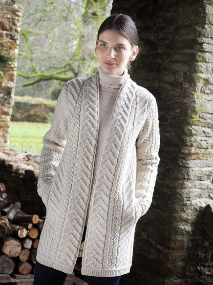 Natural Merino Jacket –Timeless Knit with Button Closure