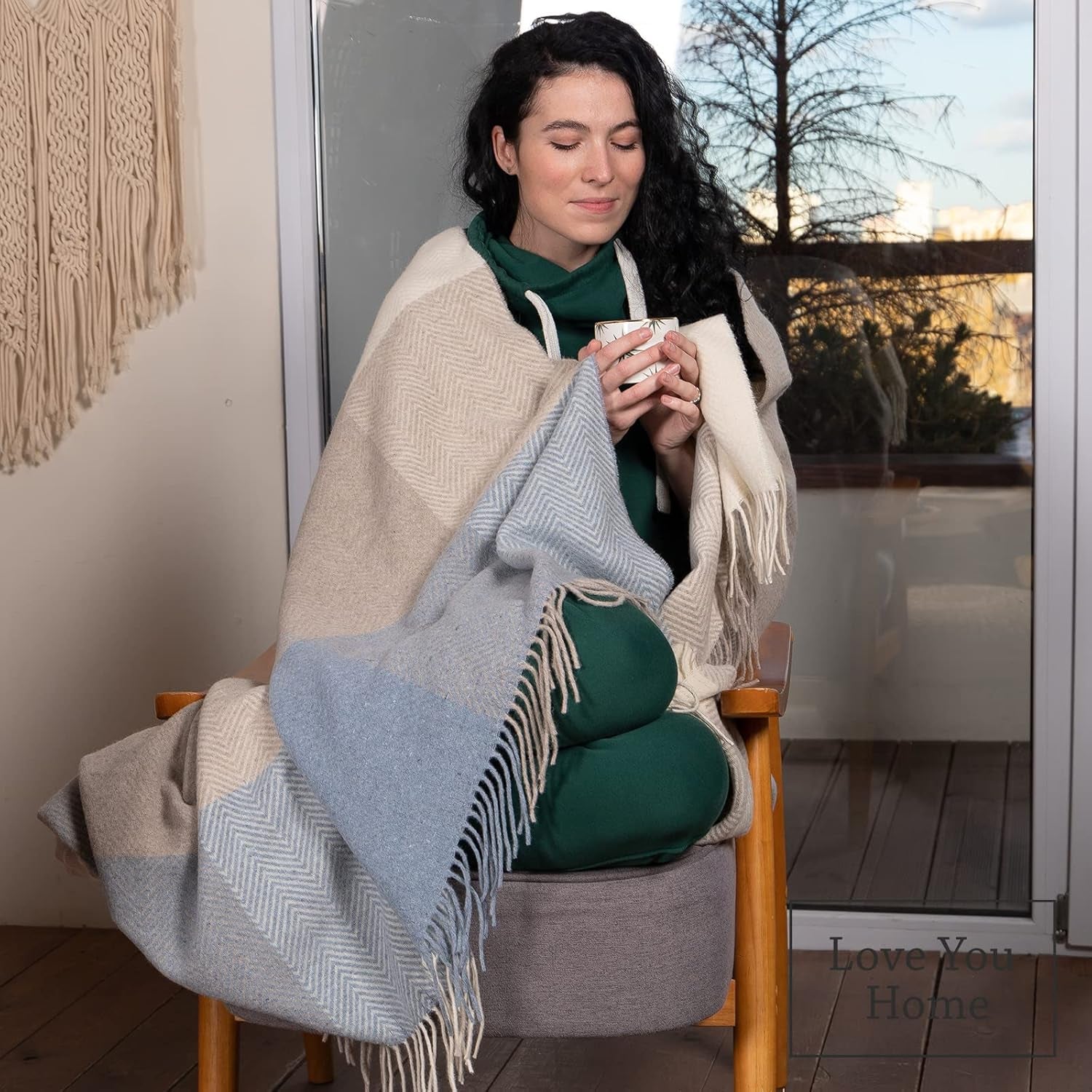 Merino Throw Blanket - Gradient Square